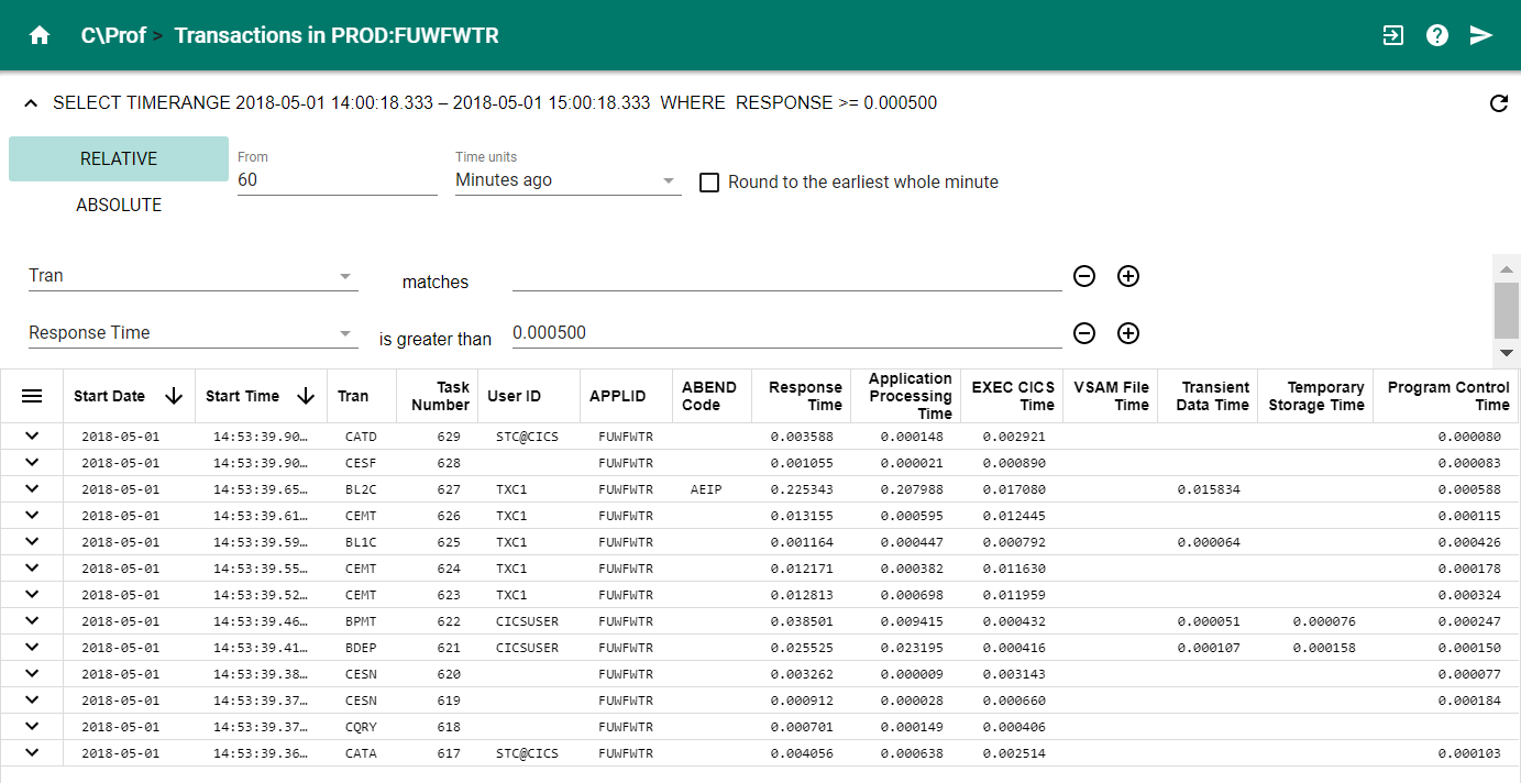 C\\Prof Web UI Transaction List