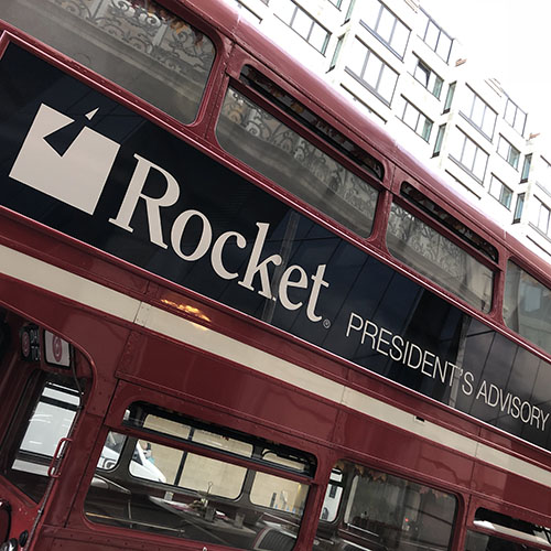 Rocket branded bus in london