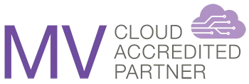 MV Cloud Accredited Partner badge with cloud icon.