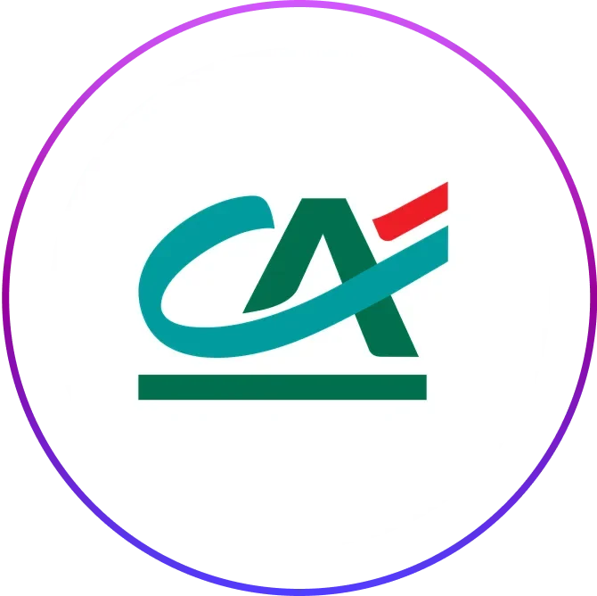 Credit Agricole logo in a circle