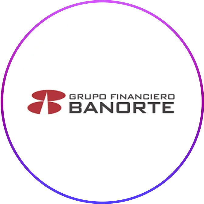 Banorte logo in a circular frame