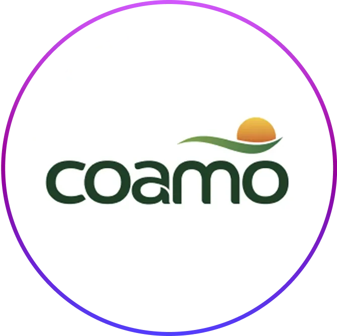 Coamo logo in a circular frame