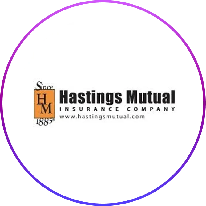 Hastings Mutual logo in a circular background