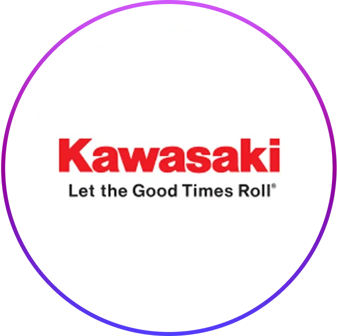 Kawasaki  logo in a circular frame