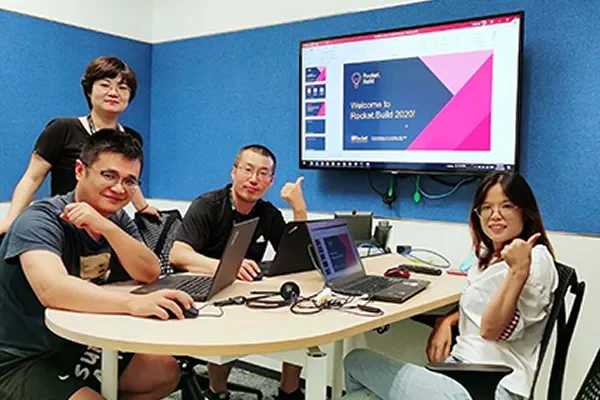 Group working on a RocketBuild project