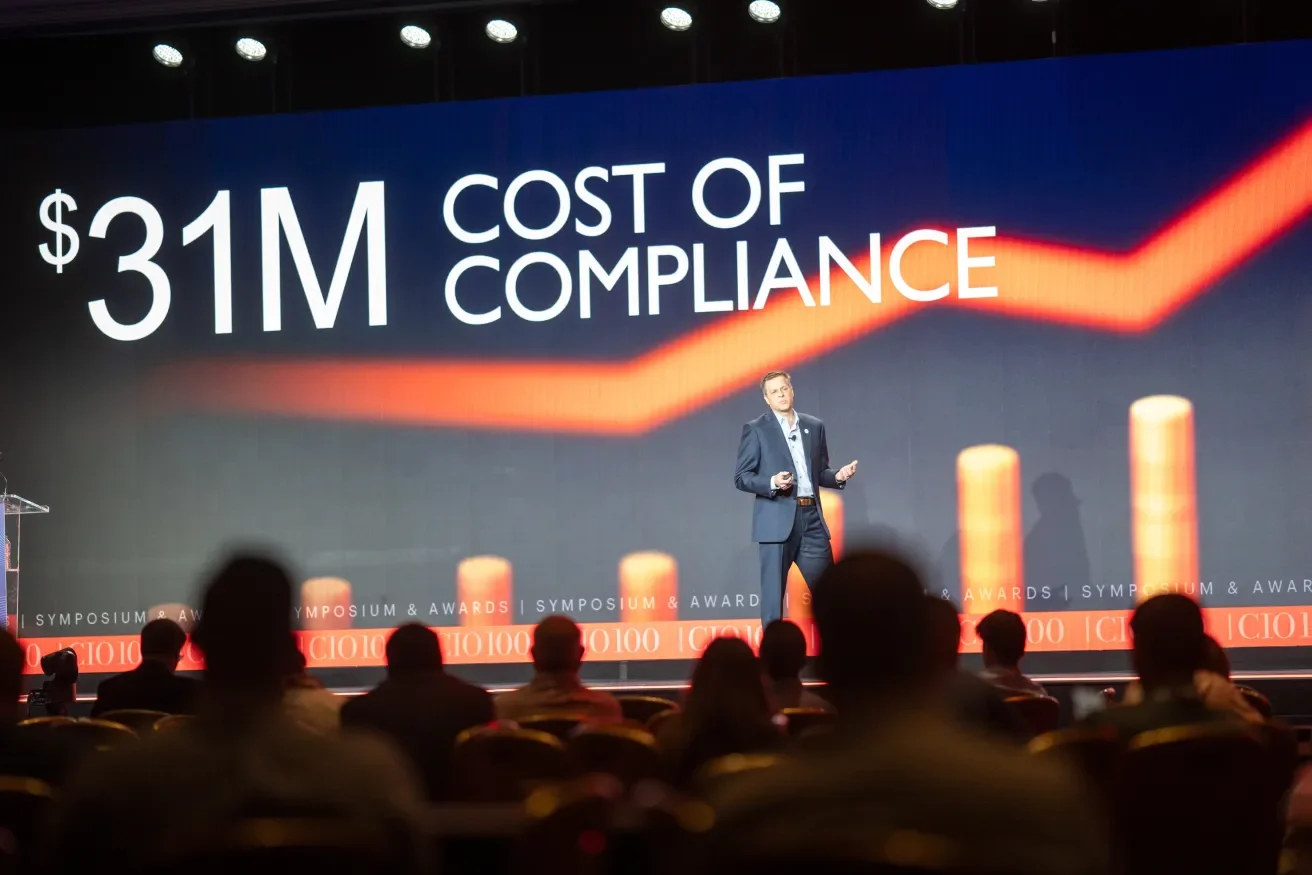 Phil on the CIO 100 event stage