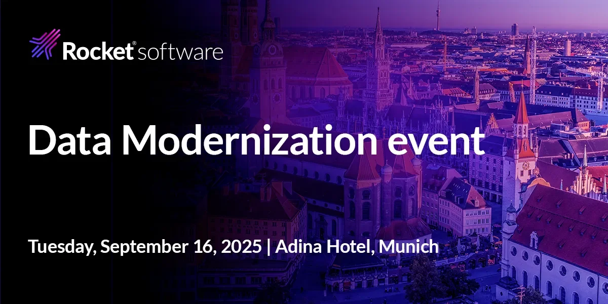 Purple event banner with Munich in the background