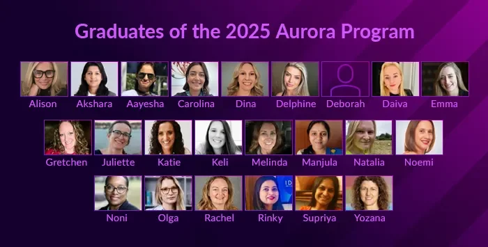 Headshots of graduates of the 2025 Aurora program