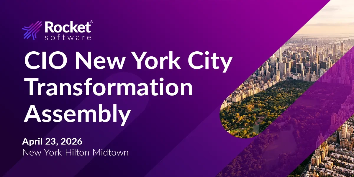 Purple event banner with central park view