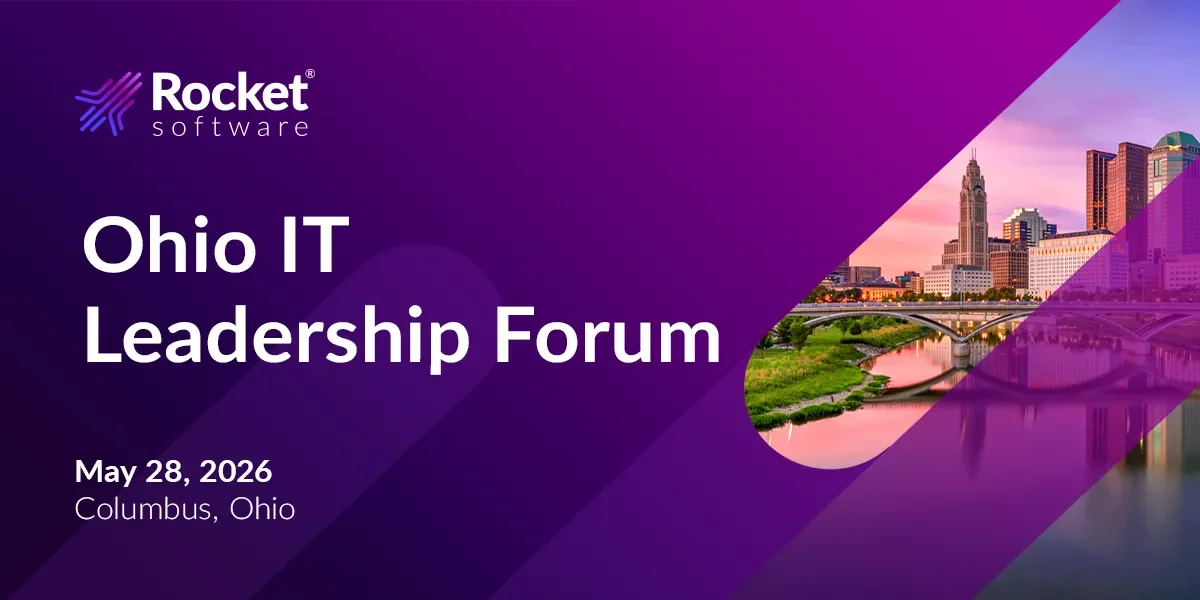 Purple event banner for Ohio IT Leadership Forum
