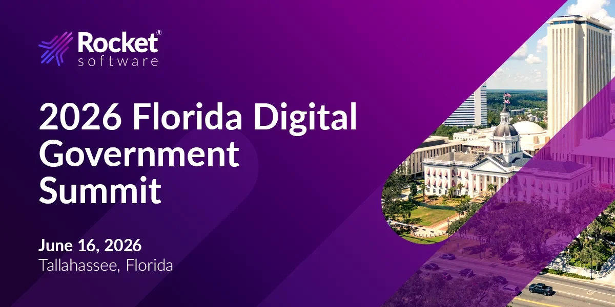 Purple event banner for the 2026 Florida Digital Government Summit