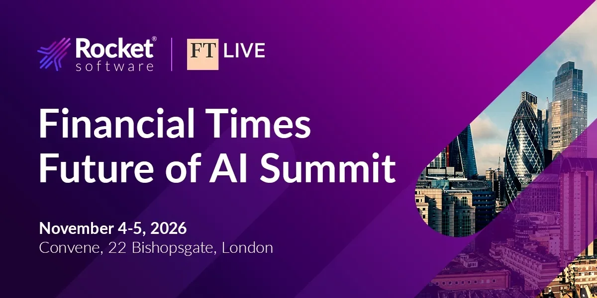 Purple event banner for FT AI Summit