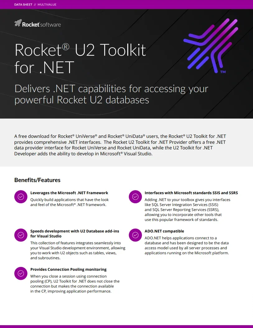 Rocket U2 Toolkit for .NET | Rocket Software