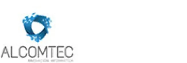 Blue and grey Alcomtec logo