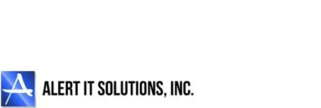 Black and blue Alert IT Solutions logo