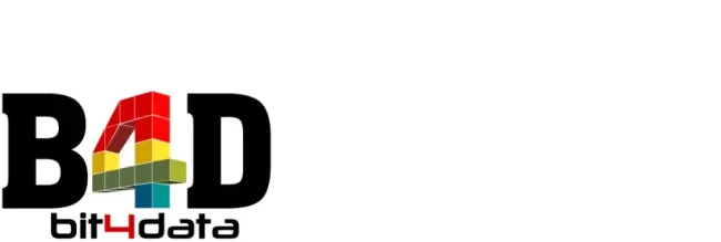 Black and color gradient Bit4Data logo