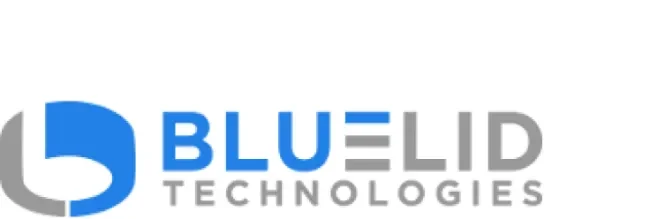 Blue and grey BlueLid Technologies logo