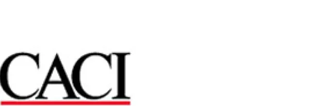 Black Caci logo with a red line underneath