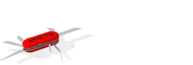 Red swiss army knife shaped logo of the Data Enterprises of the Northwest