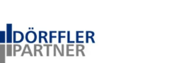 Blue and grey Dörffler & Partner GmbH logo