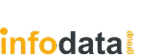 Yellow and black Infodata logo