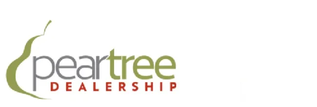Green, grey and red Peartree Dealership logo
