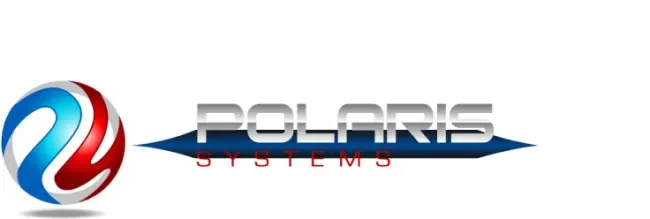 Polaris logo with a blue and red ball