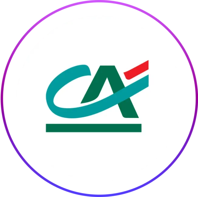 Credit Agricole logo in a circle