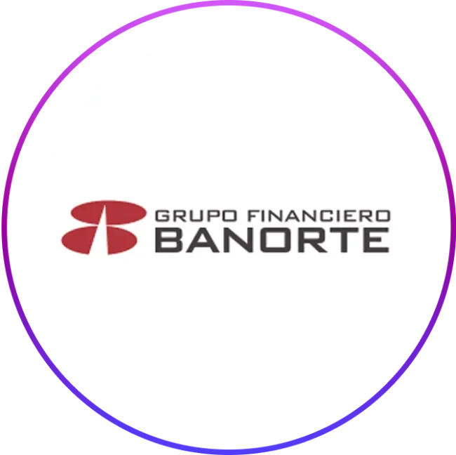 Banorte logo in a circular frame