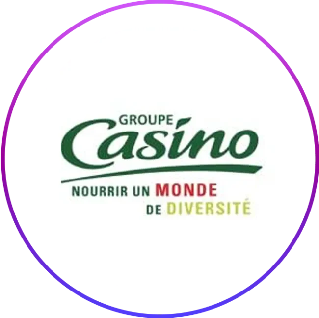 Groupe Casino logo in a circular frame