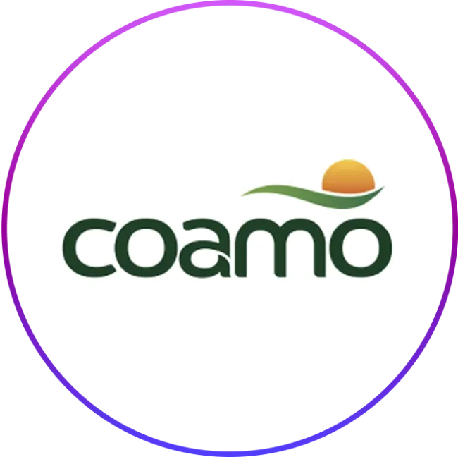 Coamo logo in a circular frame