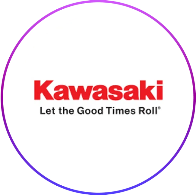 Kawasaki  logo in a circular frame