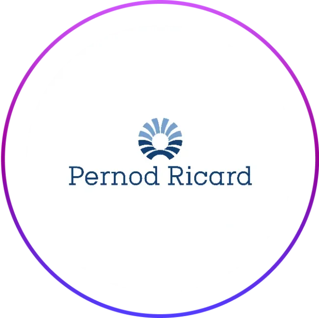 Pernod Ricard logo with a circular frame