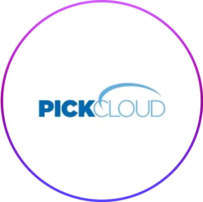 Pick Cloud logo in a circular frame