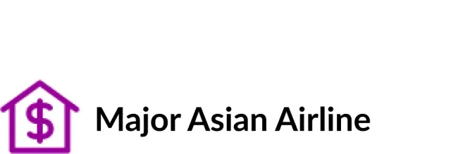 Logo of Major Asian Airline with a purple geometric icon and black text.