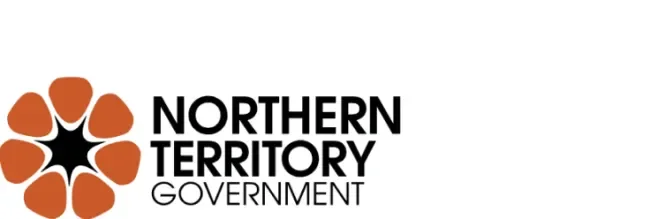 Northern Territory Government logo with orange flower-like emblem and black text.