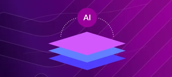 AI icon on a purple background
