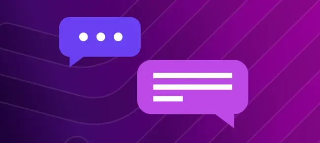 Conversation icons on purple background
